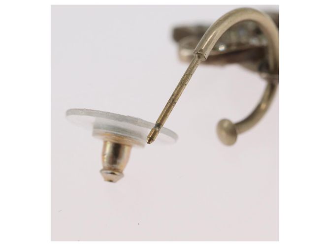 Orecchino CHANEL Pierce in metallo Argento CC Auth bs33640 - vista 6