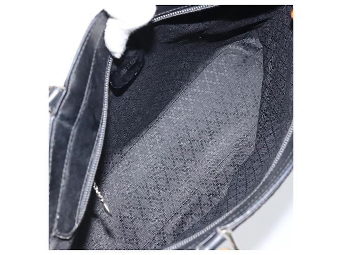 Borsa a mano Gucci Bamboo in tela nera e argento 000 1998 0540 Auth 173942 Nero - vista 11
