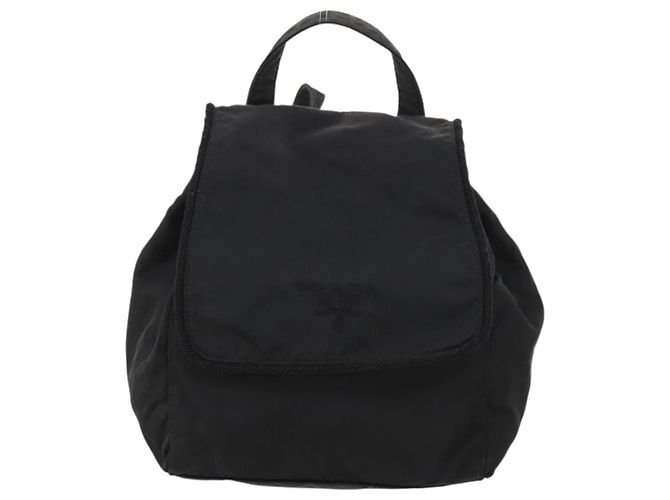 Zaino PRADA in nylon nero e oro Auth 172266 D'oro - vista 13