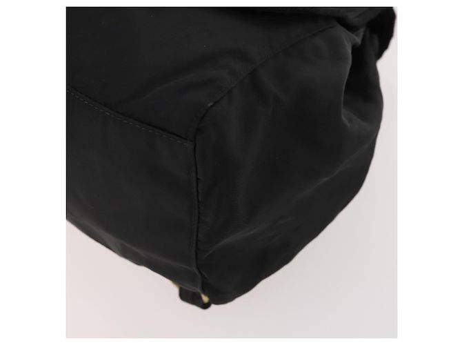 Zaino PRADA in nylon nero e oro Auth 172266 D'oro - vista 16