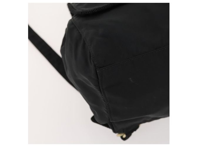 Zaino PRADA in nylon nero e oro Auth 172266 D'oro - vista 17