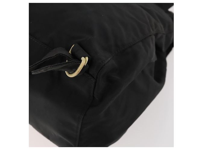 Zaino PRADA in nylon nero e oro Auth 172266 D'oro - vista 18