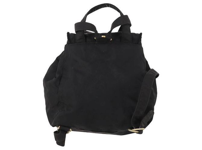 Zaino PRADA in nylon nero e oro Auth 172266 D'oro - vista 2