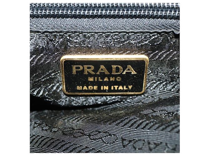 Zaino PRADA in nylon nero e oro Auth 172266 D'oro - vista 23
