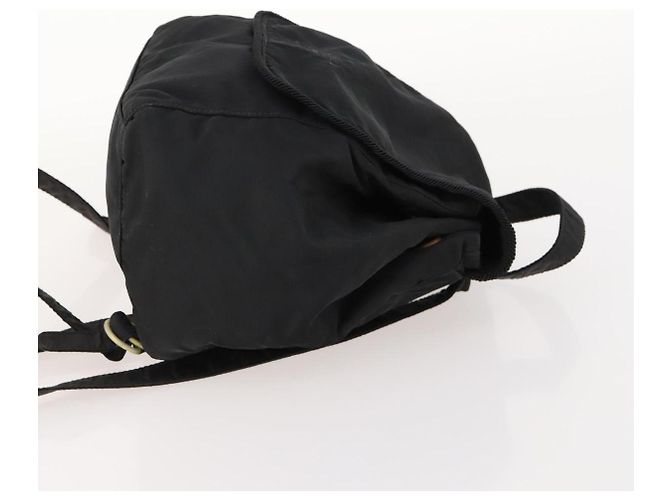 Zaino PRADA in nylon nero e oro Auth 172266 D'oro - vista 3