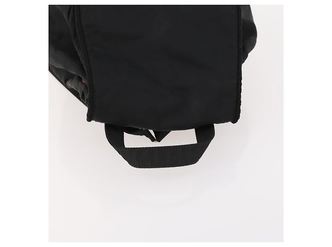 Zaino PRADA in nylon nero e oro Auth 172266 D'oro - vista 6