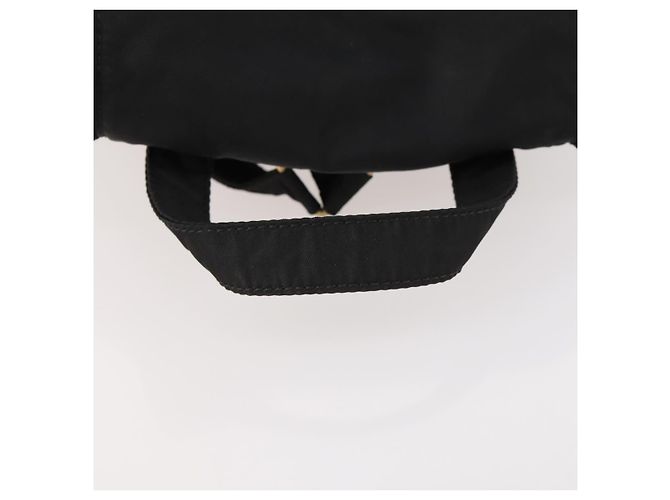 Zaino PRADA in nylon nero e oro Auth 172266 D'oro - vista 7