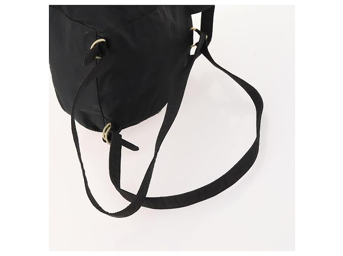 Zaino PRADA in nylon nero e oro Auth 172266 D'oro - vista 8