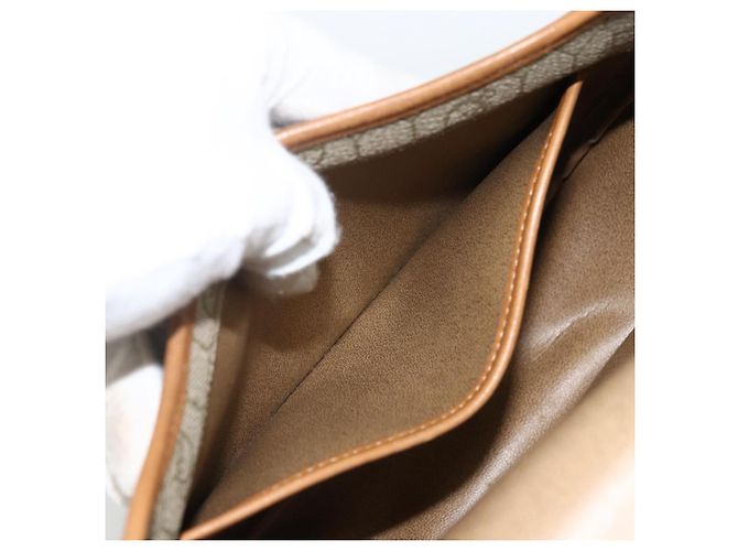 Christian Dior Borsa a spalla in tela a nido d'ape PVC beige oro Auth ka2888 D'oro - vista 12