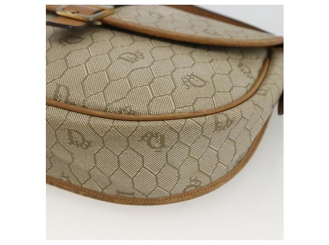 Christian Dior Borsa a spalla in tela a nido d'ape PVC beige oro Auth ka2888 D'oro - vista 14
