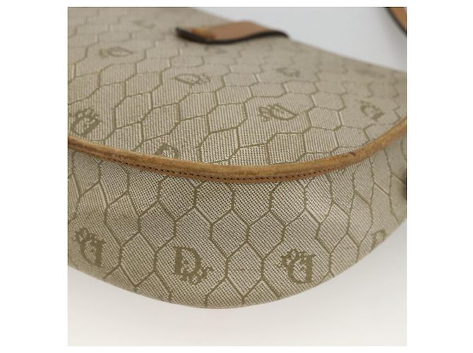 Christian Dior Borsa a spalla in tela a nido d'ape PVC beige oro Auth ka2888 D'oro - vista 16