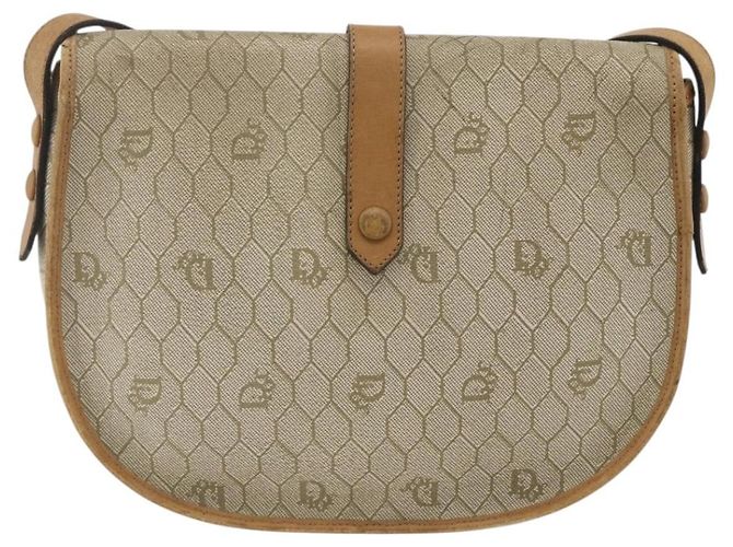Christian Dior Borsa a spalla in tela a nido d'ape PVC beige oro Auth ka2888 D'oro - vista 2