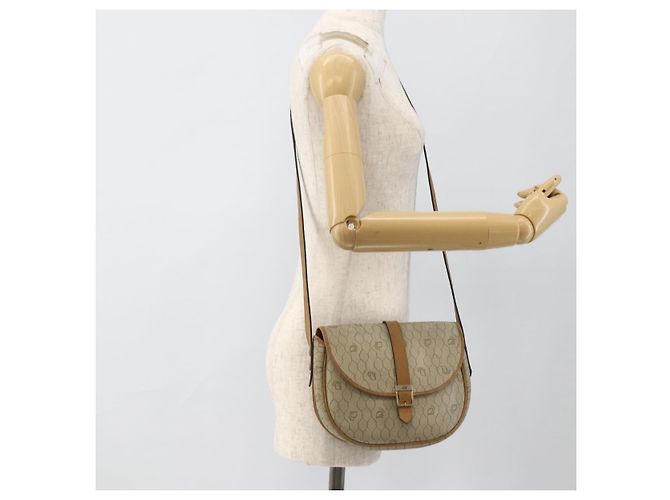 Christian Dior Borsa a spalla in tela a nido d'ape PVC beige oro Auth ka2888 D'oro - vista 21