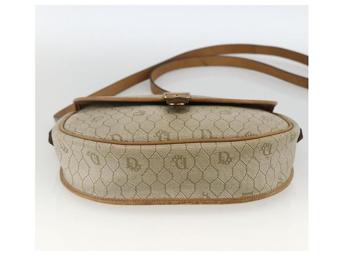 Christian Dior Borsa a spalla in tela a nido d'ape PVC beige oro Auth ka2888 D'oro - vista 5