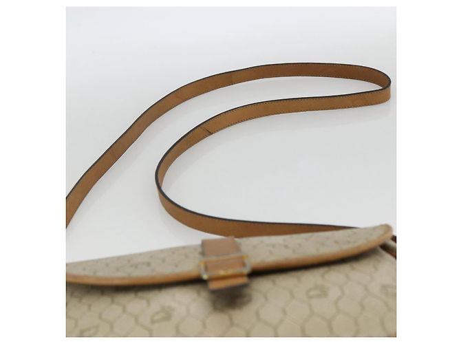 Christian Dior Borsa a spalla in tela a nido d'ape PVC beige oro Auth ka2888 D'oro - vista 8