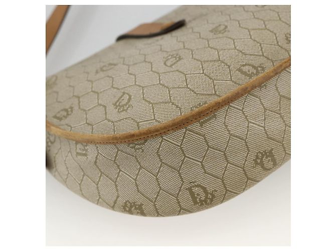 Christian Dior Borsa a spalla in tela a nido d'ape PVC beige oro Auth ka2888 D'oro - vista 9