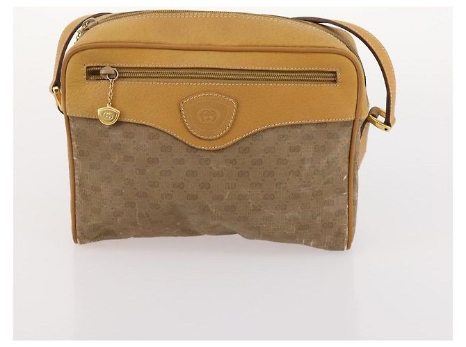 GUCCI GG Canvas Micro GG Supreme Pouch Bag PVC 4 Set Beige Weiß Auth ki6375 - Ansicht 14