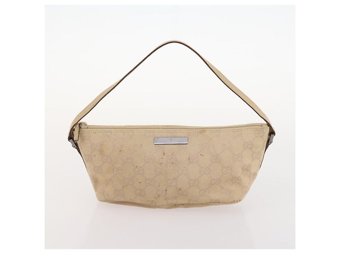 GUCCI GG Canvas Micro GG Supreme Pouch Bag PVC 4 Set Beige Weiß Auth ki6375 - Ansicht 20