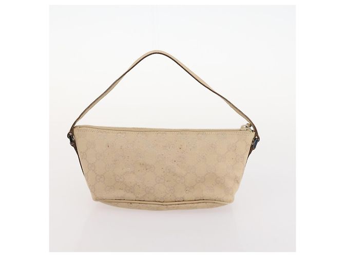 GUCCI GG Canvas Micro GG Supreme Pouch Bag PVC 4 Set Beige Weiß Auth ki6375 - Ansicht 21