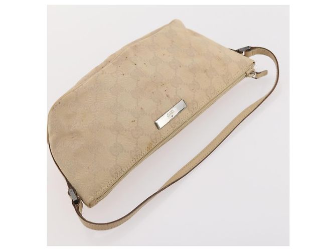 GUCCI GG Canvas Micro GG Supreme Pouch Bag PVC 4 Set Beige Weiß Auth ki6375 - Ansicht 23