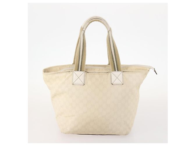 GUCCI GG Canvas Micro GG Supreme Pouch Bag PVC 4 Set Beige Weiß Auth ki6375 - Ansicht 3