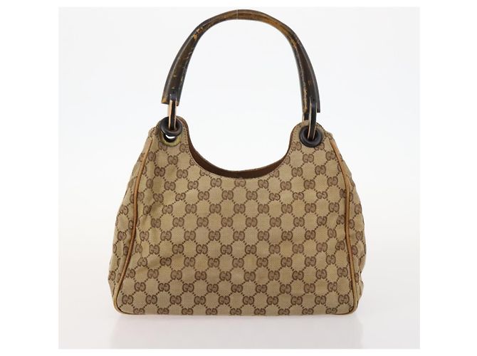 GUCCI GG Canvas Micro GG Supreme Pouch Bag PVC 4 Set Beige Weiß Auth ki6375 - Ansicht 9