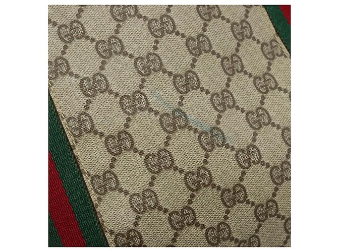Borsa tote in PVC beige e oro della linea Sherry GG Supreme di GUCCI Auth 173878 D'oro - vista 11