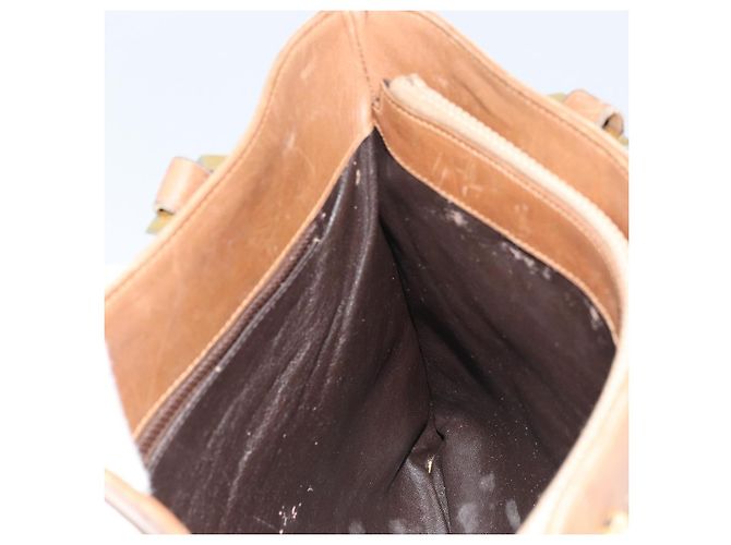 Borsa tote in PVC beige e oro della linea Sherry GG Supreme di GUCCI Auth 173878 D'oro - vista 17