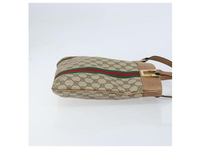 Borsa tote in PVC beige e oro della linea Sherry GG Supreme di GUCCI Auth 173878 D'oro - vista 3