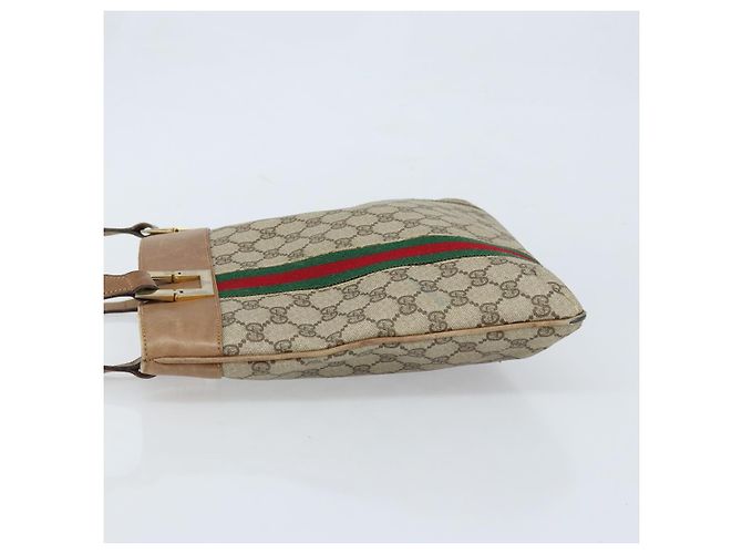 Borsa tote in PVC beige e oro della linea Sherry GG Supreme di GUCCI Auth 173878 D'oro - vista 4