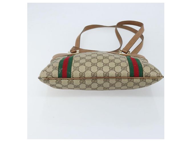 Borsa tote in PVC beige e oro della linea Sherry GG Supreme di GUCCI Auth 173878 D'oro - vista 5