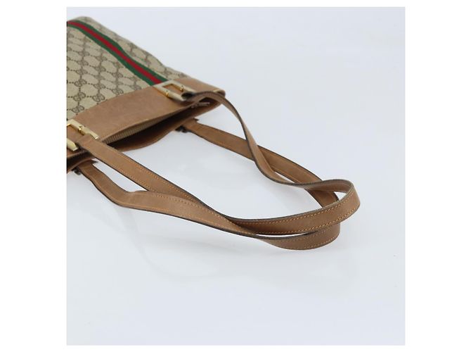 Borsa tote in PVC beige e oro della linea Sherry GG Supreme di GUCCI Auth 173878 D'oro - vista 7