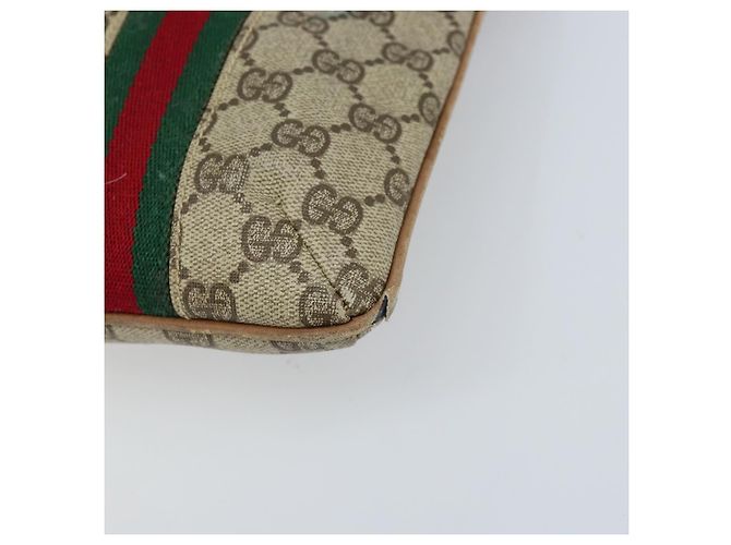 Borsa tote in PVC beige e oro della linea Sherry GG Supreme di GUCCI Auth 173878 D'oro - vista 9