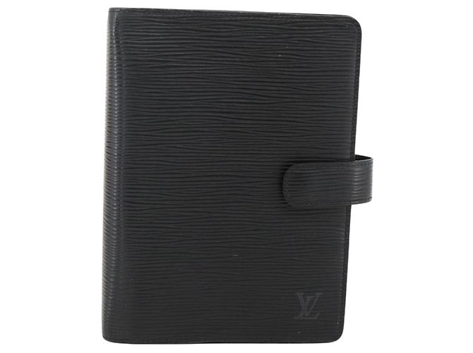 COPERTINA AGENDA MM LOUIS VUITTON Epi Nera R20042 LV Auth BA11324 Nero - vista 13