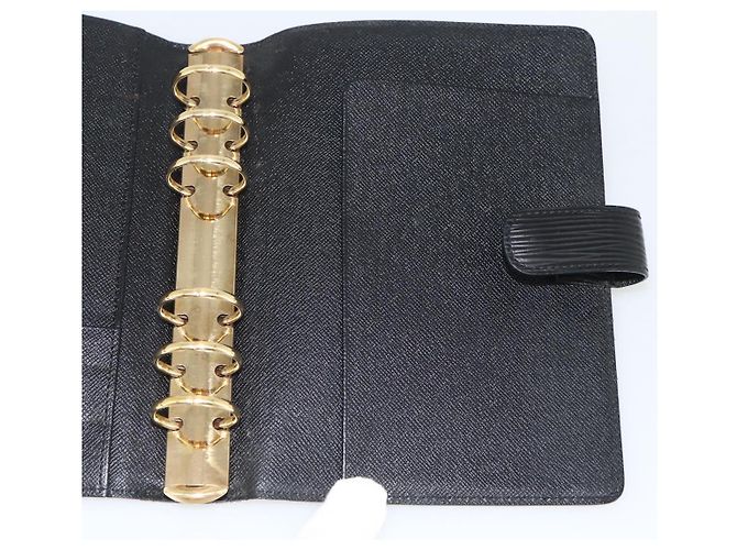 COPERTINA AGENDA MM LOUIS VUITTON Epi Nera R20042 LV Auth BA11324 Nero - vista 19