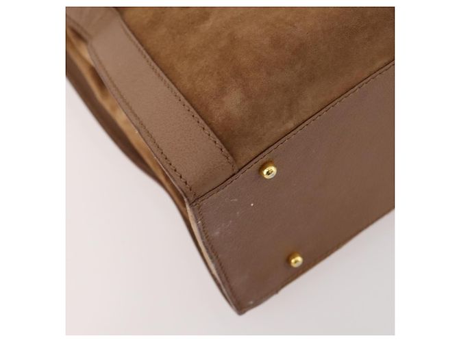 Bamboo Borsa a Spalla GUCCI in Camoscio Marrone Oro 002 1434 0259 Auth ep13442 D'oro - vista 14