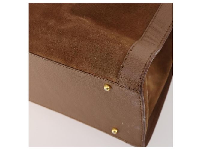 Bamboo Borsa a Spalla GUCCI in Camoscio Marrone Oro 002 1434 0259 Auth ep13442 D'oro - vista 15