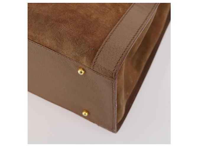 Bamboo Borsa a Spalla GUCCI in Camoscio Marrone Oro 002 1434 0259 Auth ep13442 D'oro - vista 9