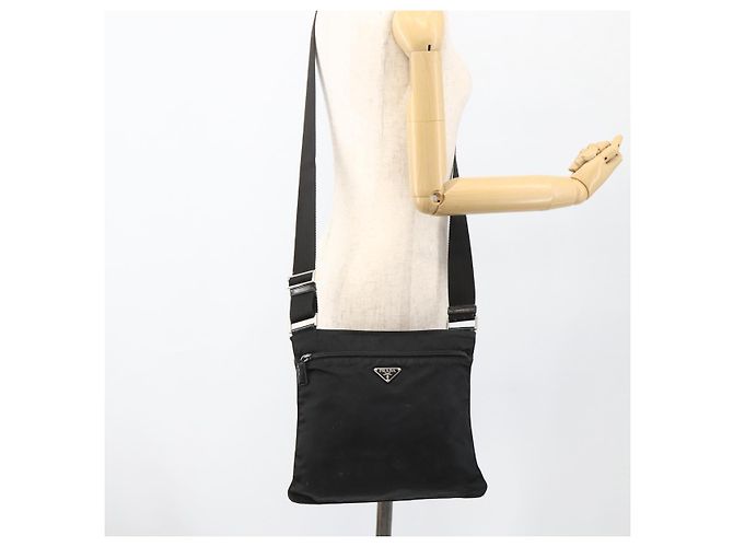 Borsa a Spalla PRADA Nylon Nero Argento Autentica ka2916 - vista 23