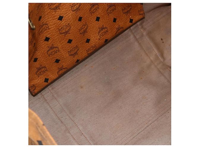 Borsa tote MCM Logogram Vicetos in PVC marrone e oro Auth ki6533 D'oro - vista 11