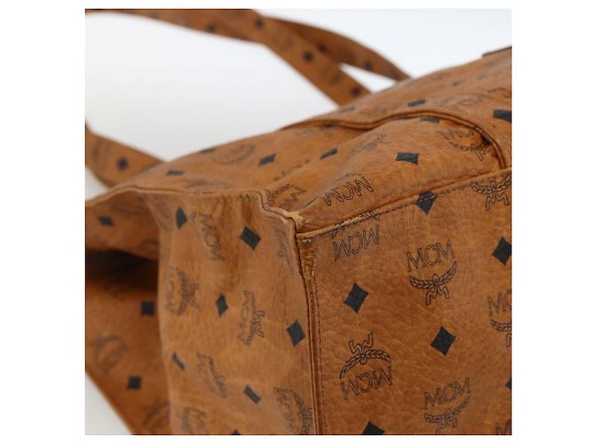 Borsa tote MCM Logogram Vicetos in PVC marrone e oro Auth ki6533 D'oro - vista 14