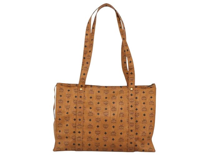 Borsa tote MCM Logogram Vicetos in PVC marrone e oro Auth ki6533 D'oro - vista 2