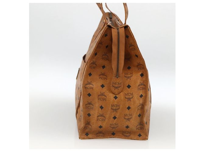 Borsa tote MCM Logogram Vicetos in PVC marrone e oro Auth ki6533 D'oro - vista 4