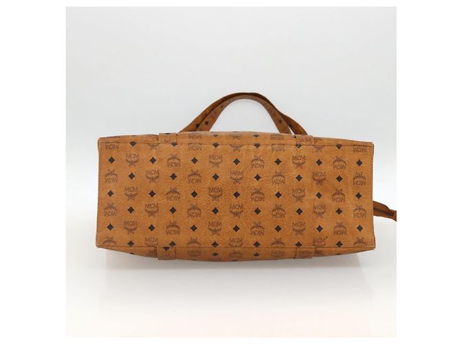 Borsa tote MCM Logogram Vicetos in PVC marrone e oro Auth ki6533 D'oro - vista 5