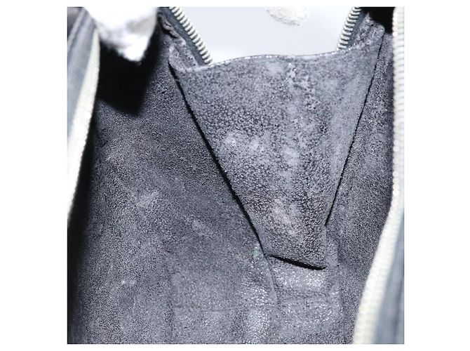 Borsa a Mano GUCCI Bamboo in pelle verniciata 2 in 1 Nero Argento Auth 172271 - vista 21