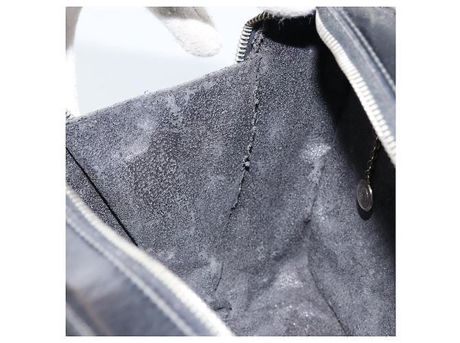 Borsa a Mano GUCCI Bamboo in pelle verniciata 2 in 1 Nero Argento Auth 172271 - vista 22