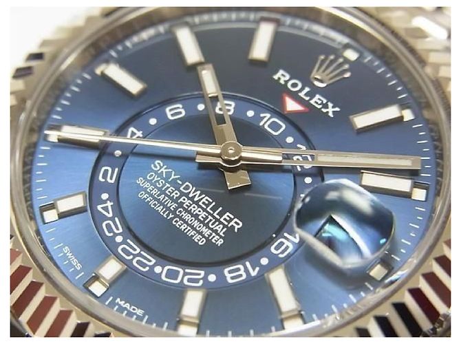 ROLEX Sky-Dweller Lunetta WG Bracciale Jubilee Blu Rif.326934 Uomo Argento - vista 2