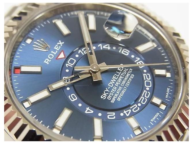 ROLEX Sky-Dweller Lunetta WG Bracciale Jubilee Blu Rif.326934 Uomo Argento - vista 3
