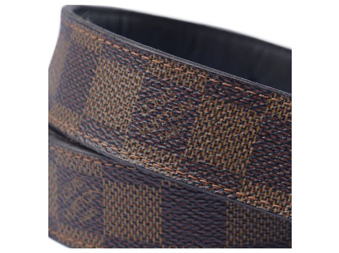 Cinto Louis Vuitton Damier Ebene com fivela em tom dourado Marrom - vista 3