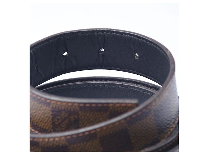 Cinto Louis Vuitton Damier Ebene com fivela em tom dourado Marrom - vista 4